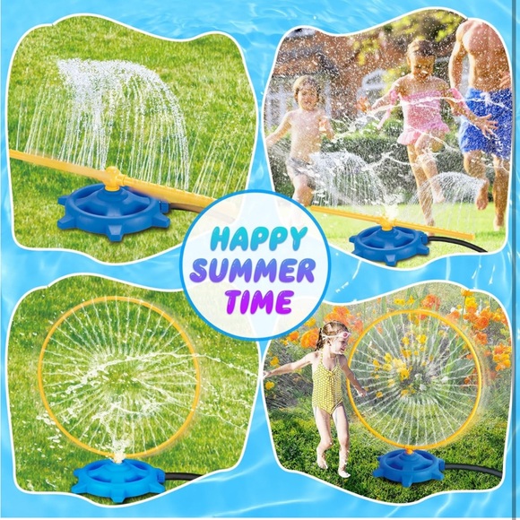 Kids Waterπ¦2 in 1 Sprinklersπ¦Toy w Circle & Crossbar Rotating Sprayπ¦Nozzles - Picture 4 of 8